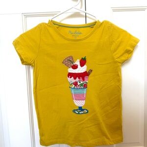 Mini Boden Yellow Kids Tee with Sundae Design